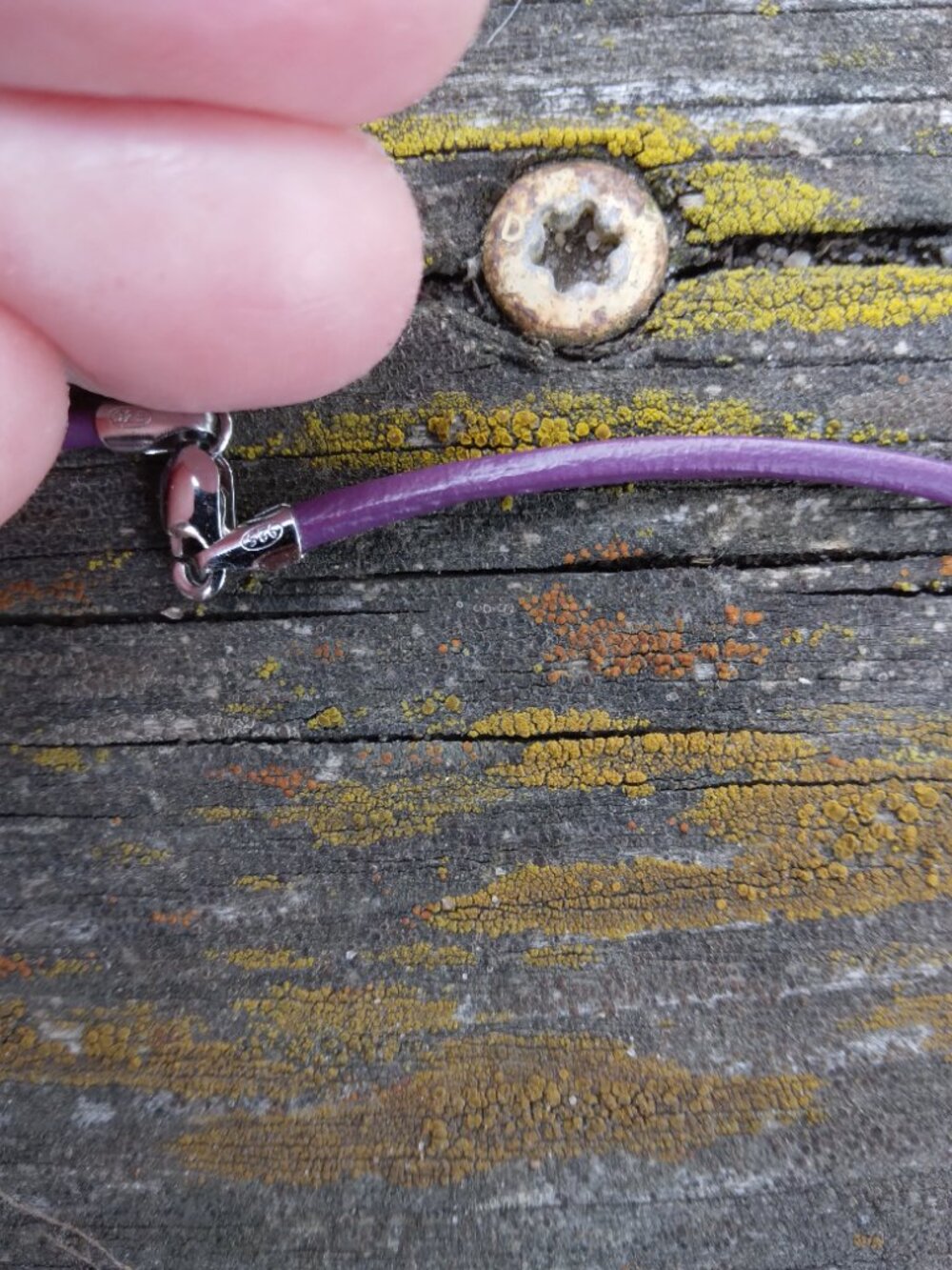 Vintage Sterling Silver Horse Pendant on Purple Leather Cord - Picture 7 of 7